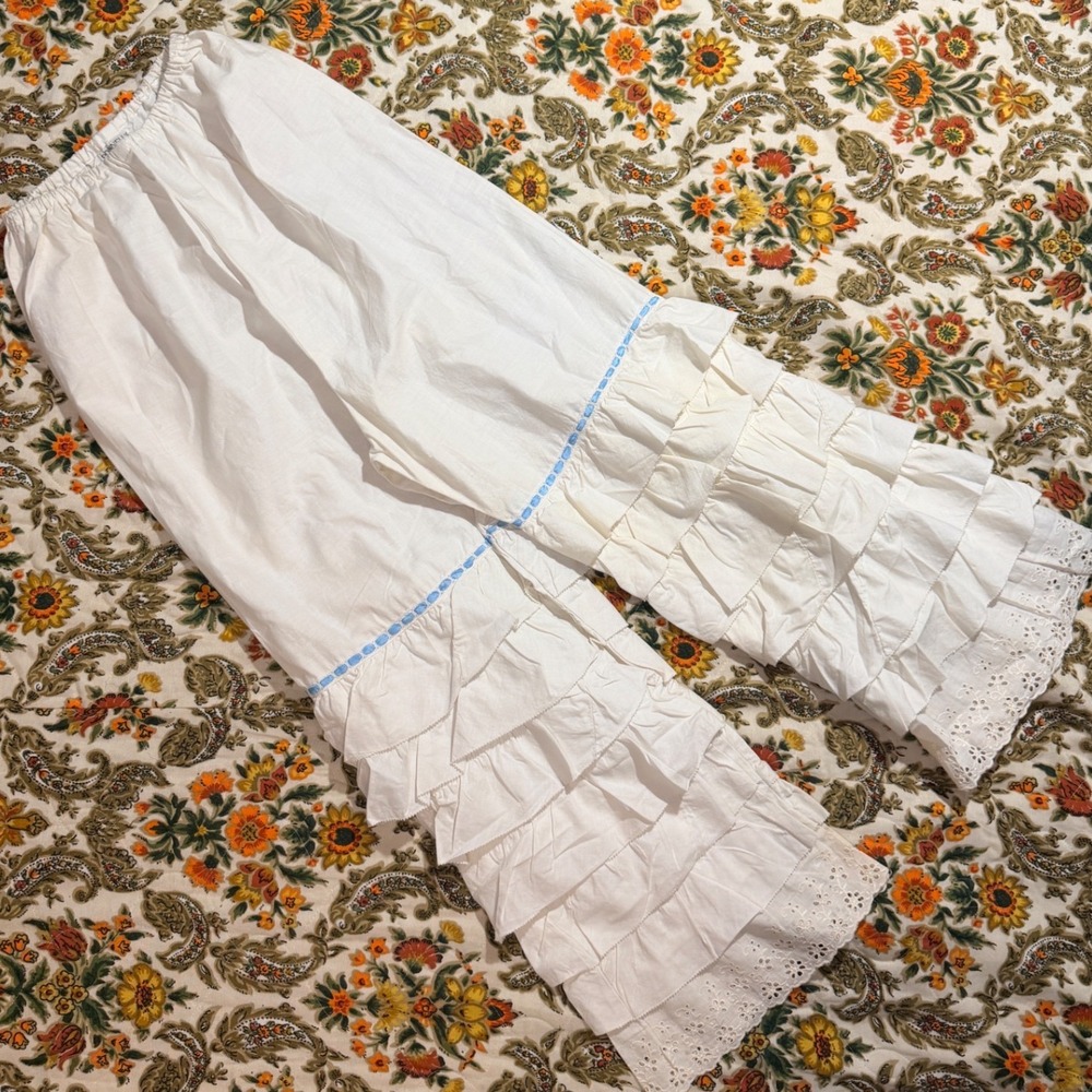 VTG 70s Donnells of Denver Marshall Fields Paisley Prairie Dress & Bloomers Set - Picture 8 of 14